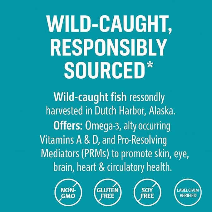 FTSH Cod Liver Oil 120 Softgels – Wild Caught Alaskan Fish Enhances Immune &amp Bone Strength Supports Joint Mobility Non-GMO 60 Servings