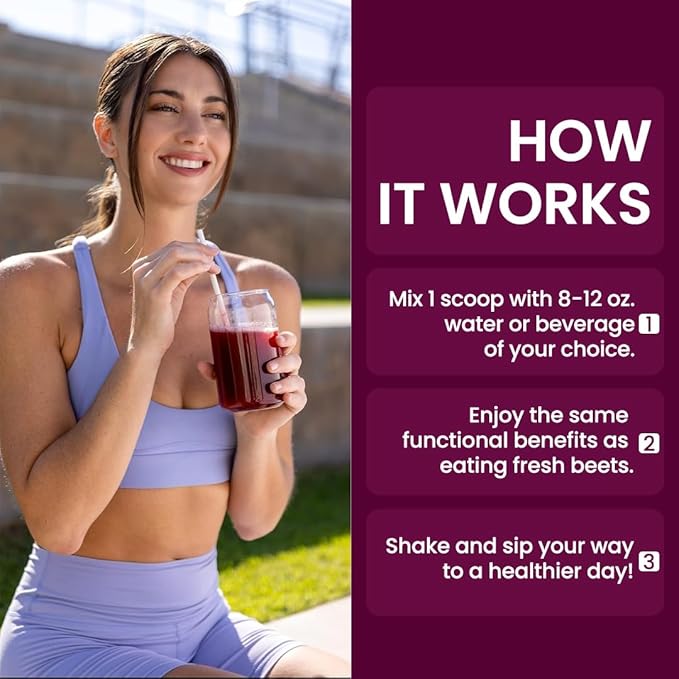 Superfood Beets Powder 10.59oz (Pack of 2) - Beetroot Powder Organic Beet Root Blend with Green Tea &amp Berry Flavor Non-GMO Plant-Based Drink Mix