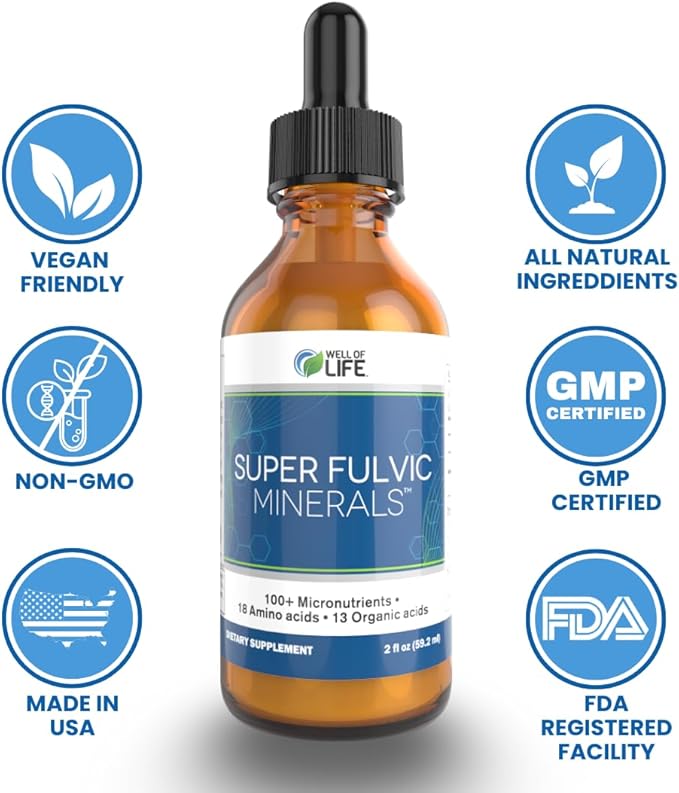 Super Fulvic Minerals: Herbal Detox - 2 oz. | 128 Servings. Nutrient-Rich Formula for Enhanced Absorption Gut Health Support and Antioxidant Protection. Made in USA.