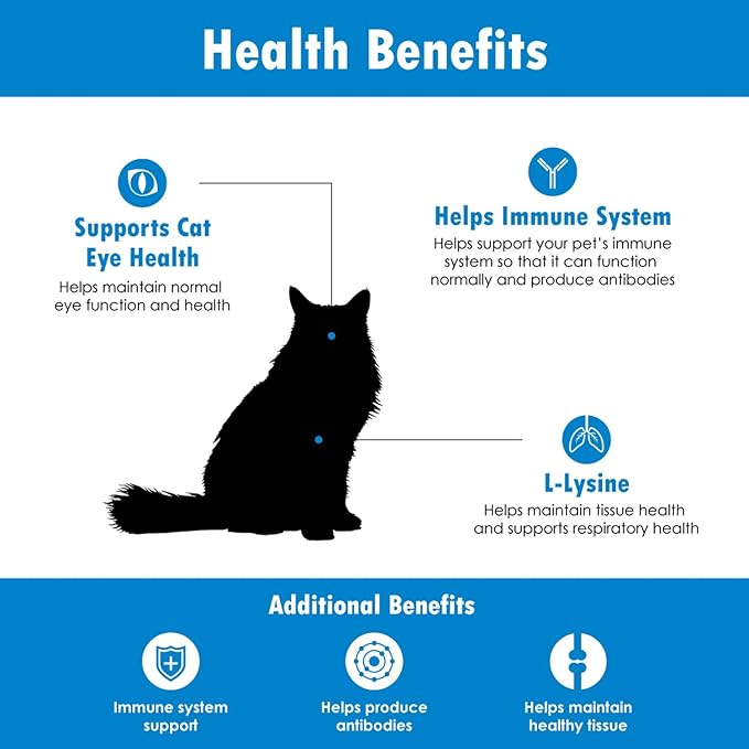 L-Lysine Soft Chews for Cats (60 Soft Chews) – Supports Immune Respiratory and Eye Health. Eases Sneezing Runny Nose and Watery Eyes. Tasty Salmon Flavor - (3 Pack)