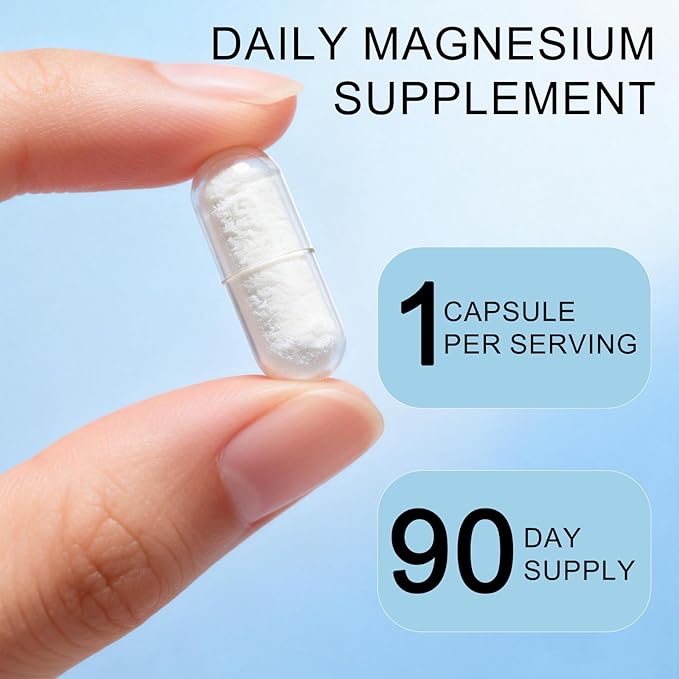 Magnesium Carbonate 500mg 90 Capsules | High Absorption Magnesium Supplement for Muscle Nerve &amp Digestive Support | Promotes Metabolism &amp Overall Health | Vegan Non-GMO Gluten Free (01)