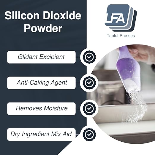 Silicon Dioxide - Anticaking Agent - 5 kg (11 lb) - Food Grade Silica Powder - Moisture-Absorbing Glidant for Tablet Press &amp Capsule Filler Pill Mix