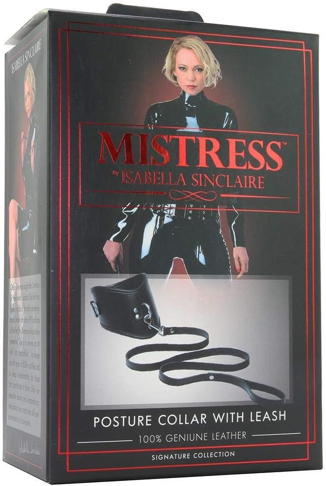 Isabella Sinclaire Leather Posture Collar with Leash