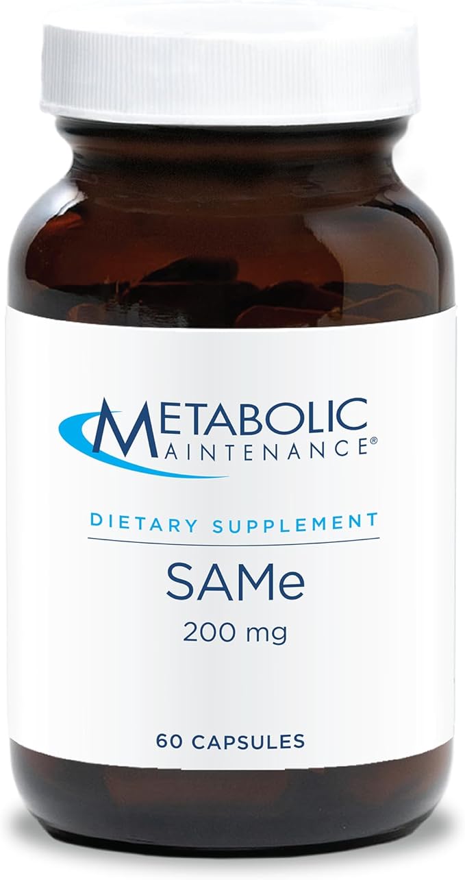 Metabolic Maintenance SAMe 200mg - SAM e 200 mg Supplement Veg Caps with S-Adenosyl-L-Methionine for Mobility Brain and Liver Health Clean SAM-e for Detox Support - 60 Capsules