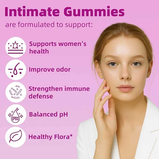 Her Juicy Feminine Probiotics Gummies with Slippery Elm Tropical Pineapple Flavor | Supports ph Balance for Women Digestive &amp Immune Health | 60 Gummies (1 Pack)