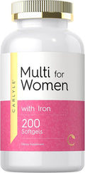 Carlyle Multivitamin for Women | 200 Softgels | Support Supplement with Iron | Essential Vitamins Minerals and Omegas | Non-GMO &amp Gluten Free Formula