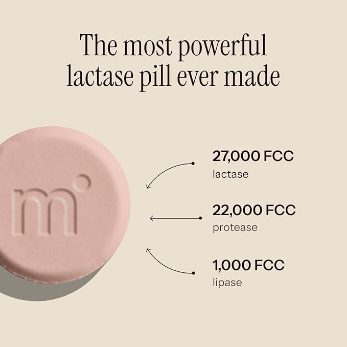 Superpowered Lactase Pills - Fast-Act Lactase Tablets for Dairy and Lactose Intolerance - Lactase Enzyme Supplement (45)