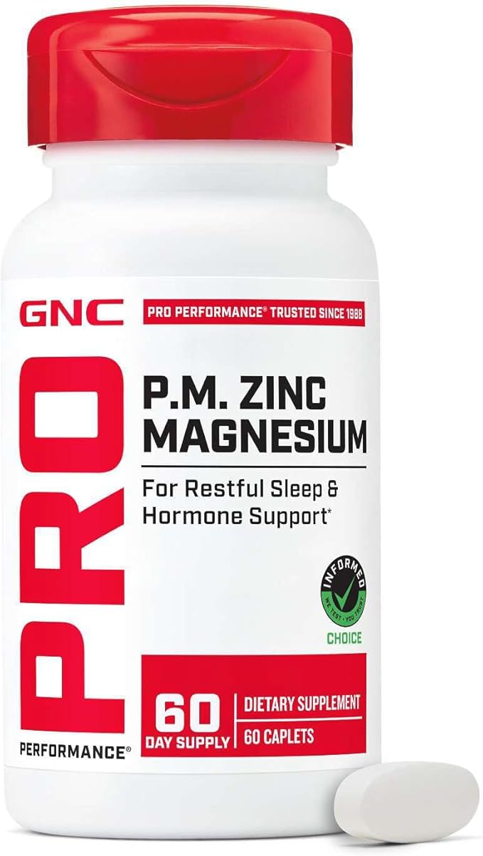 GNC Pro Performance Zinc Magnesium 60 Tablets Supports Restful Sleep and Anabolic Support