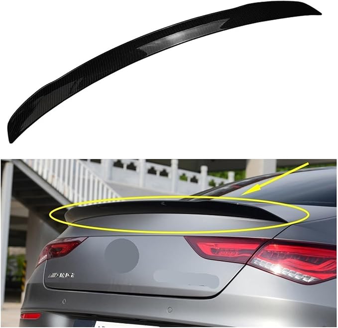 Car ABS Spoiler Car Rear Wing Lip Trunk Spoiler Compatible with Benz CLA Class W118 2019-2020 CLA250 CLA200 CLA220(Carbon Fiber Look)