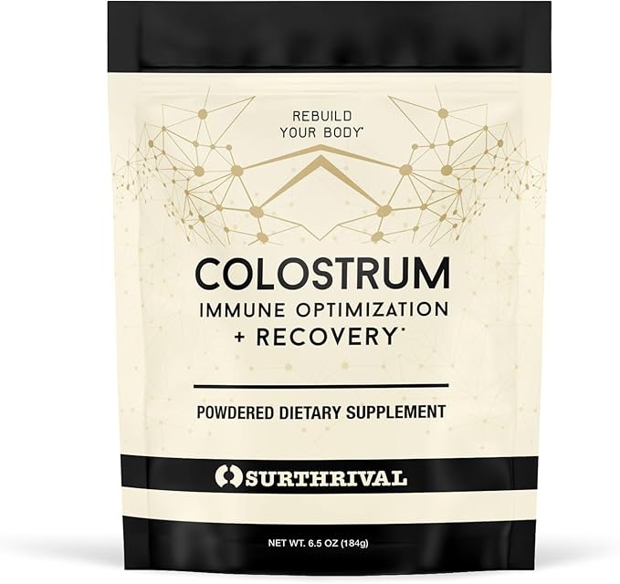 Surthrival: Colostrum Powder (6.5oz) Immune Optimization &amp Recovery Powdered Dietary Supplement Gut Health Immune Support Keto Friendly