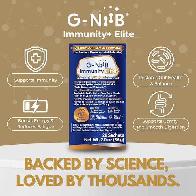 Immunity Elite (SIM01 Synbiotic Formula) - Potent Live probiotics and Added prebiotics to Support Immunity Regularity Sleep Mood and Skin - 5X More Effective in Reaching the Gut Alive