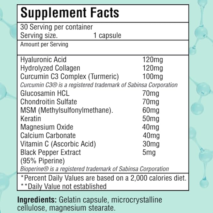 Hyaluronic Acid Capsules (30 Capsules) + Hyaluronic Acid Serum 1.38% (100ml) – Ultimate Skin &amp Joint Health Bundle for Hydration Elasticity and Mobility Support