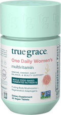 True Grace One Daily Women’s Multivitamin Fermented Minerals Organic Adaptogens &amp Mushrooms Whole Body Balance Immune Energy Beauty Support - Non-GMO Gluten Free Soy Free - 30 Vegan Tablets