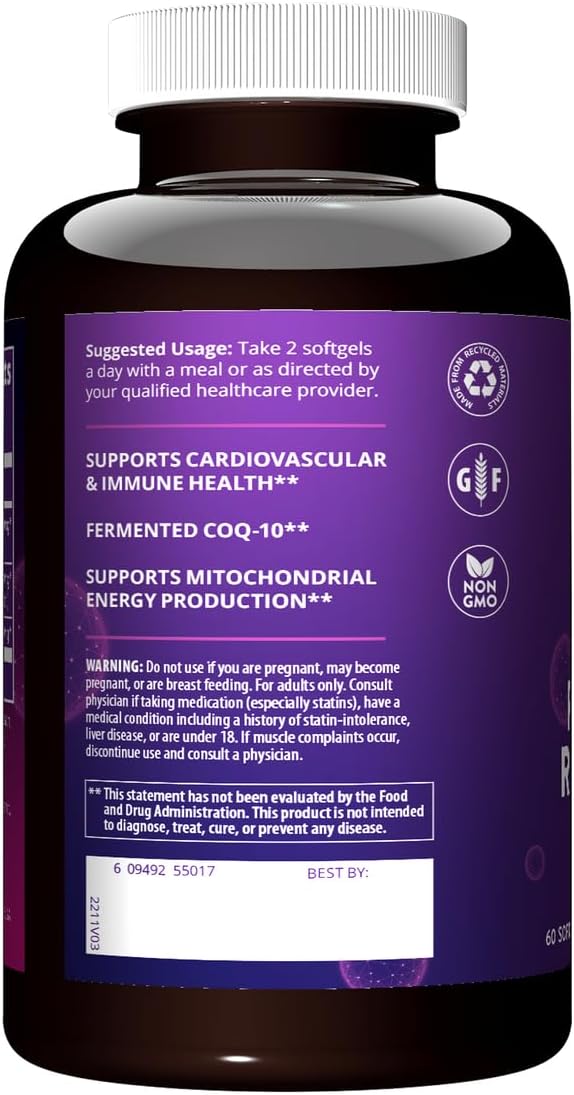 MRM Nutrition Coq‑10 Resveratrol Red Yeast Rice - Fermented CoQ-10 Trans‑Resveratrol &amp Red Yeast Rice Natural Cardiovascular &amp Antioxidant Support for Women &amp Men Gluten‑Free - 30 Servi