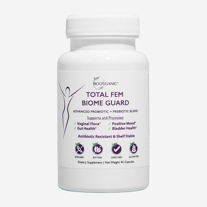 Total Fem Biome Guard Pre+Probiotics for Women - Spore-Based Women's Probiotic with Prebiotics for Superior Vaginal Health Supplement and Gut Support - 45 Servings