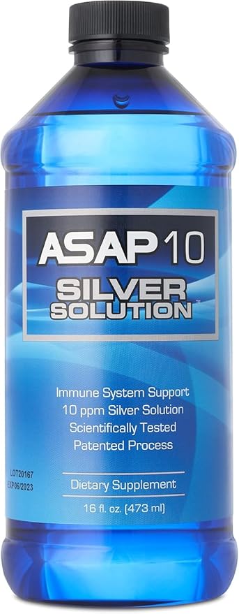 American Biotech Labs - ASAP 10 Silver Solution - Immune System Support 10 ppm Silver Solution Dietary Supplement - 16 fl. oz.