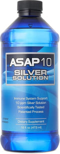 American Biotech Labs - ASAP 10 Silver Solution - Immune System Support 10 ppm Silver Solution Dietary Supplement - 16 fl. oz.