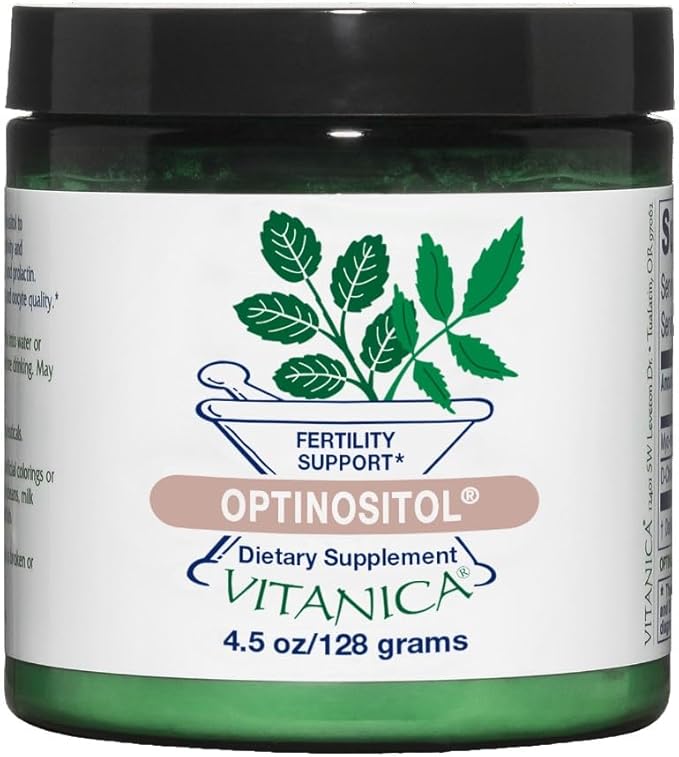 Vitanica Optinositol - Ovulation Support with Myo-Inositol &amp D-Chiro Inositol - Women's Health Supplement with 4000 mg Myo-Inositol Powder &amp 100 mg D Chiro Inositol - Pro Logo - 4.4 Oz