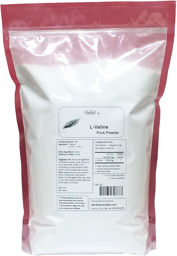 L-Valine Pure Amino Acid Powder (1000g (2.2 Lb))