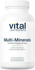Vital Nutrients Multi-Minerals - Citrate/Malate Formula (No Copper or Iron) - Vegan Daily Multimineral - Gluten Dairy Soy Free - Non-GMO - 120 Capsules