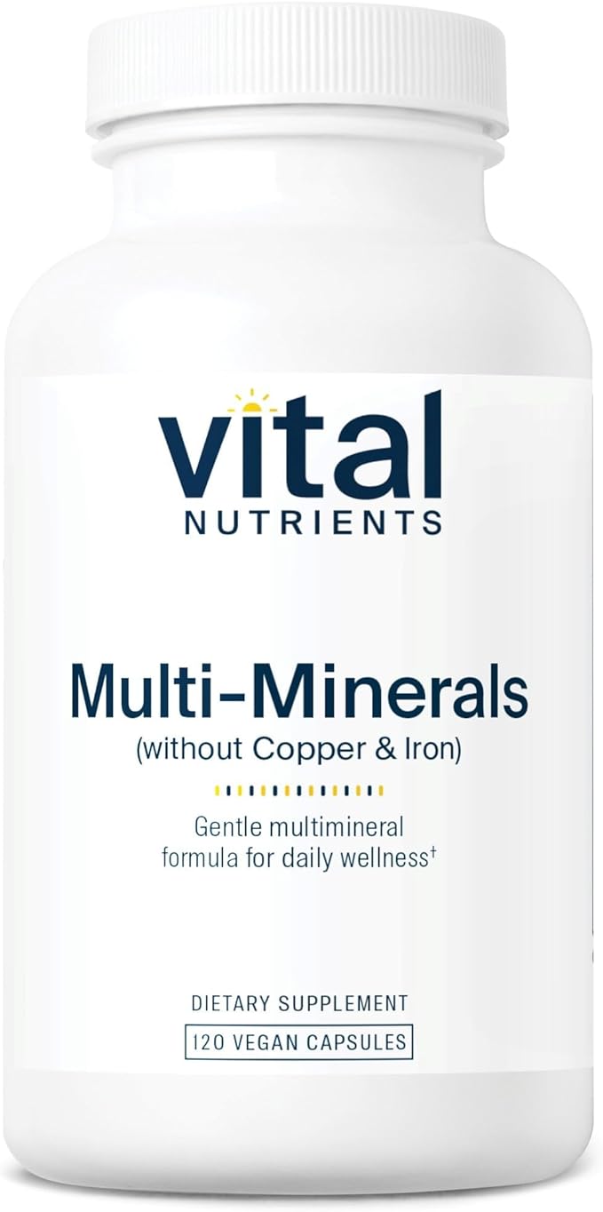 Vital Nutrients Multi-Minerals - Citrate/Malate Formula (No Copper or Iron) - Vegan Daily Multimineral - Gluten Dairy Soy Free - Non-GMO - 120 Capsules