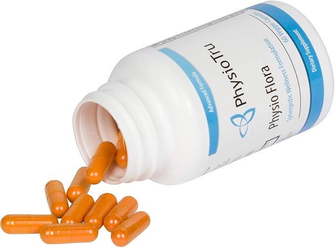 Physio Flora Curcumin Piperine Probiotics and Prebiotics for Gut 60 Veggie Capsules (4 Pack)