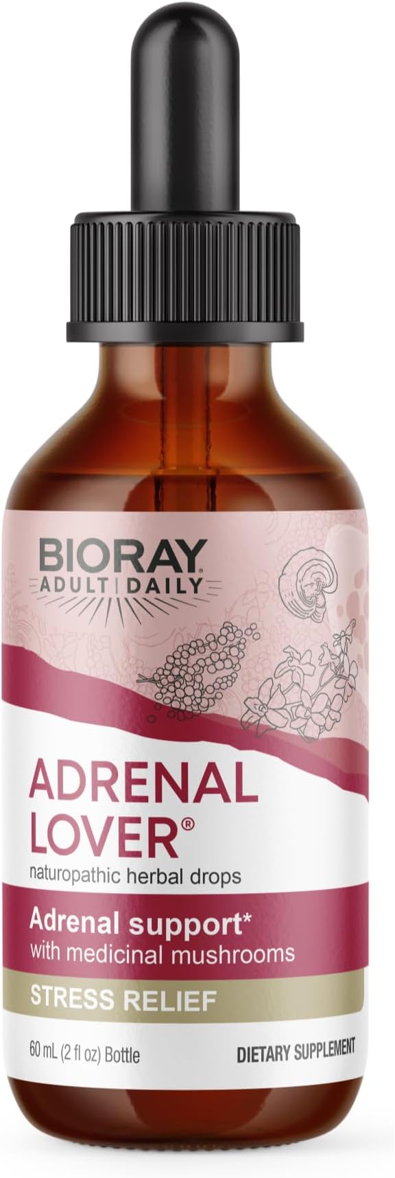 BIORAY Adult Daily Adrenal Lover - 2 fl oz - Traditional Chinese Kidney Yin Tonic - Non-GMO Vegetarian Gluten Free Alcohol Free