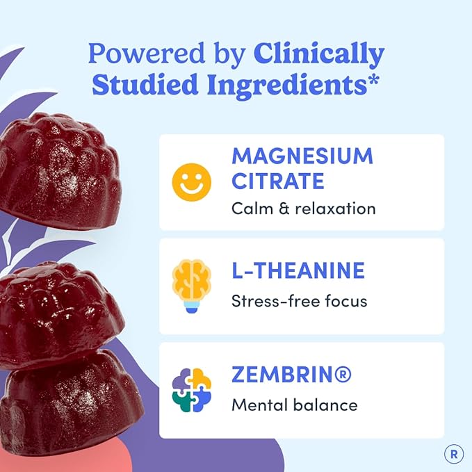 First Day Women’s Nighttime Reset Calming Magnesium Gummies – Sleep Aid Supports Peaceful Rest Balanced Mood &amp Energy – Supplement with Magnesium Citrate L-Theanine &amp No Melatonin – 60-Day S