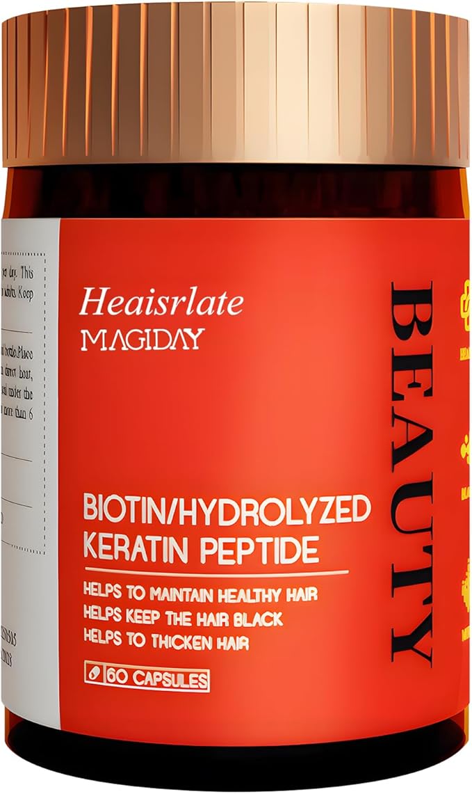 High Potency Biotin Supplement 11000mcg for Hair Growth Skin Health &amp Nail Strength - with MELATINE Hydrolyzed Keratin 200mg Hyaluronic Acid 100mg &amp Hair Health Complex Formula