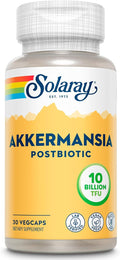 SOLARAY Akkermansia Postbiotic Akk11 10 Billion TFU Beneficial Strain for Gut Health Support Vegan Gluten-Free 60-Day Guarantee 30 Servings 30 VegCaps