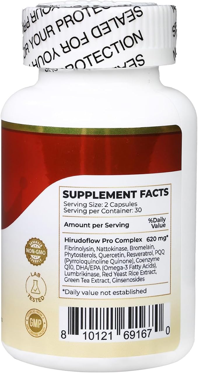 Nattokinase Vascular Health Support 12 in1 Multi Enzyme Complex Supplement for Adults with BromelainQuercetinGinsenosidesOmega-3for Blood Flow &amp Endothelial Function 60 Vegan Capsules
