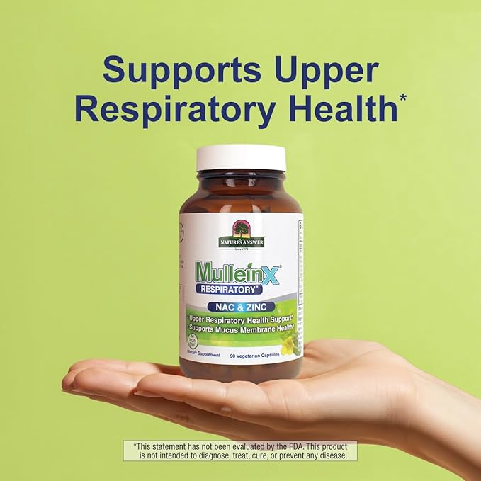Nature's Answer MulleinX® Respiratory NAC &amp Zinc 90 Vegetarian Capsules