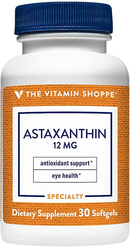 The Vitamin Shoppe Astaxanthin (Solasta) Branded Ingredient 12mg (30 (30 Softgels)