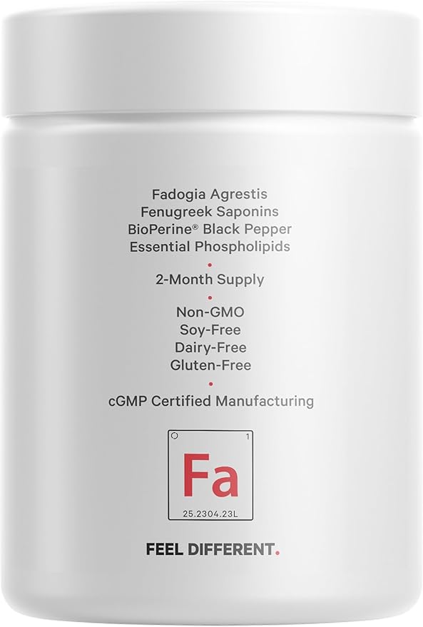 Codeage Liposomal Fadogia Agrestis 600mg Supplement - Fadogia Agrestis 30:1 Extract Vitamin D3 Zinc Fenugreek BioPerine Black Pepper - 2-Month Supply - Liposomal Delivery - Non-GMO 60 Capsules