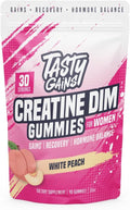 Creatine Gummies for women | 3g Creatine Monohydrate Per Serving | DIM Supplement 100 mg | Estrogen Balance for Women | Hormonal Acne Hormone Balance Glute Builder (90 Count White Peach)