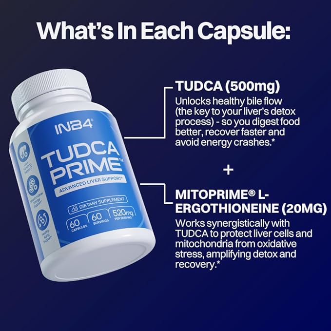 TUDCA Prime | 520mg Per Serving | 60 Day Supply | TUDCA + L-Ergothioneine | Advanced Liver Support