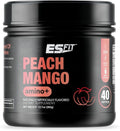 Amino+ Powder - Pre and Post Workout with Caffeine + Green Tea Extract - BCAA Amino Acids Zero Sugar Low Calorie Superior Taste 40 Servings (Peach Mango)
