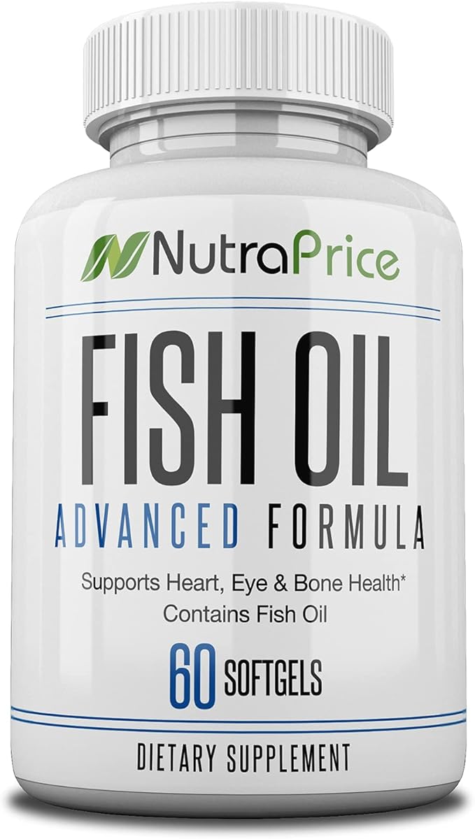 Fish Oil 2000 mg Omega-3 Fatty Acids EPA and DPA Daily Supplement for Men and Women Advanced Formula to Support Heart Eye Bone Joint Health Made in USA 60 Soft Gel Capsules (5pk)