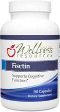 Wellness Resources Fisetin - Novusetin Fisetin Supplement for Longevity Memory Focus Brain Health - Senolytic and Situin Activator - Gluten-Free Non-GMO Vegan (100mg 90 Capsules)