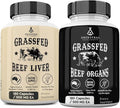 Ancestral Supplements Beef Liver &amp Beef Organs Bundle – Supports Energy Immunity &amp Whole Body Wellness – Grass Fed Pasture Raised Multivitamin with Liver Heart Kidney Pancreas &amp Splee