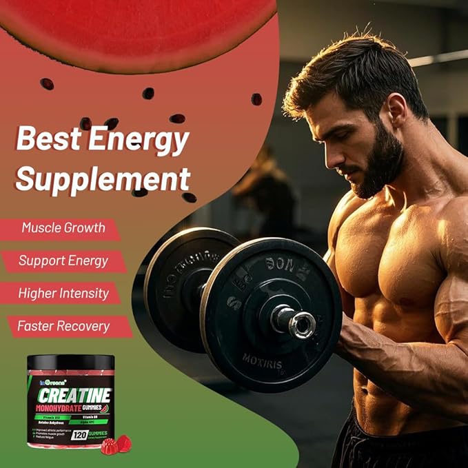 inGreens Creatine Monohydrate Gummies 6g for Men &amp Women Sugar-Free Creatine Chewables with Betaine Alpha GPC Vitamin B6 &amp B12 Natural Berry Flavor Gluten-Free 120 Count