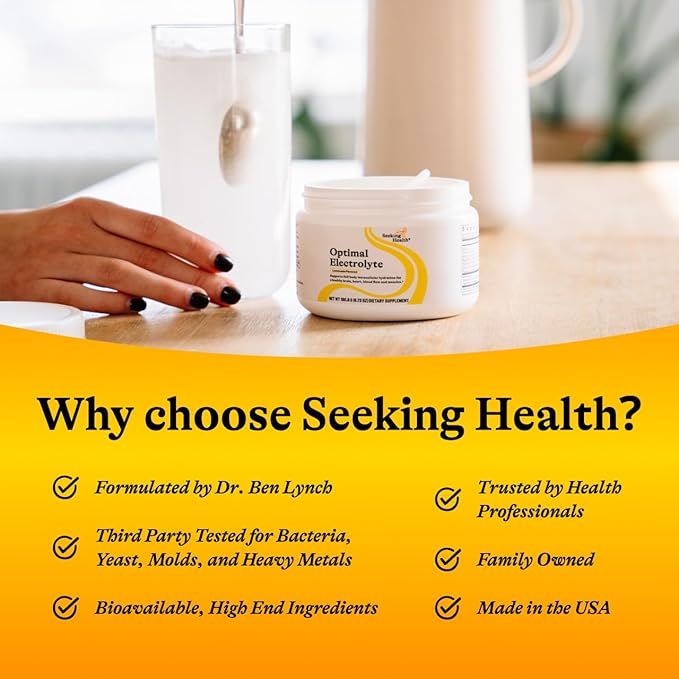 Seeking Health Optimal Electrolyte - Electrolyte Powder Supplement with Magnesium Sodium &amp Potassium for Electrolyte Support - Natural Lemonade Flavor 30 Servings