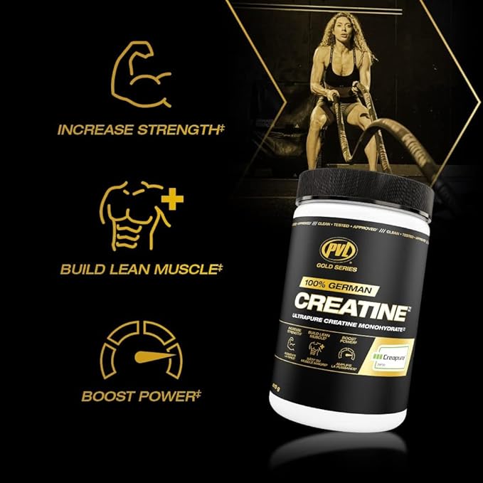 PVL Creapure Creatine – 100% Pure German Creatine Monohydrate Powder-Pharmaceutical Grade Muscle Building Supplement for Strength Training Pre Workout &amp Post Workout Protein Support–410g 82 Servi