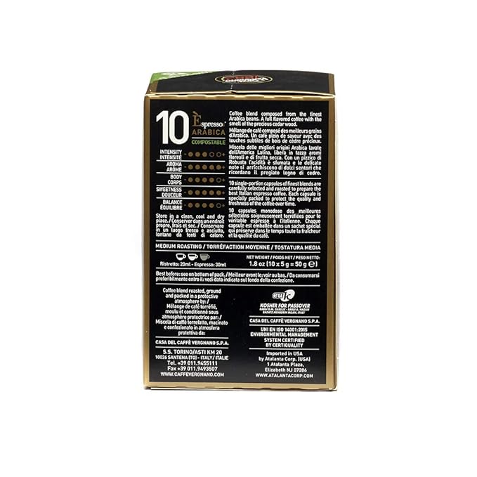 Caffè Vergnano Arabica Capsules Compatible with Original Line Machines by Nespresso - 10 capsules