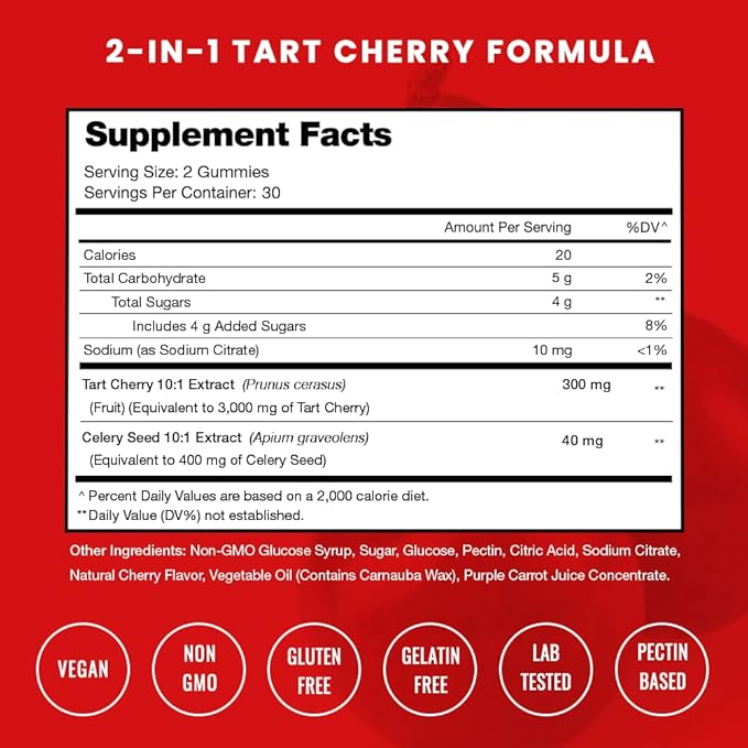 NutraChamps Tart Cherry Gummies &amp Beet Root Powder