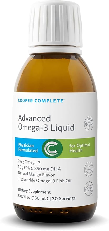 Cooper Complete Liquid Omega-3 Fish Oil Mango Flavor EPA DHA Heart &amp Brain Support†