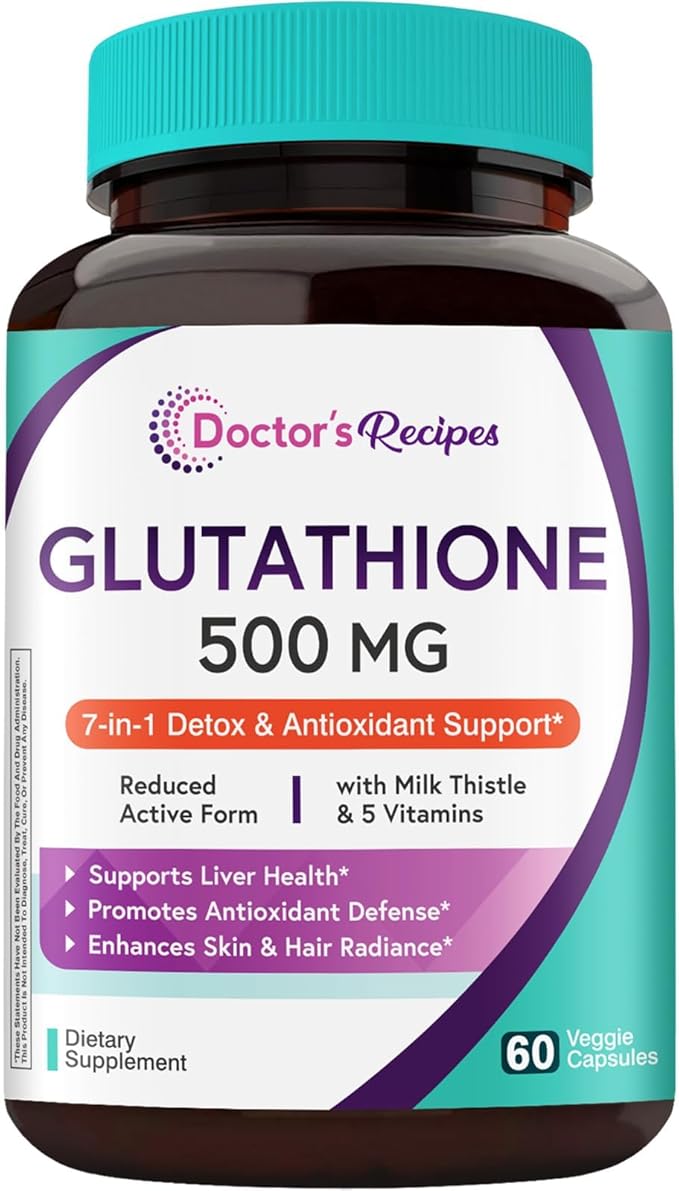Doctor's Recipes Bundle: Glutathione for Liver Support + 50B Probiotic for Digestive &amp Immune Health 180 Caps