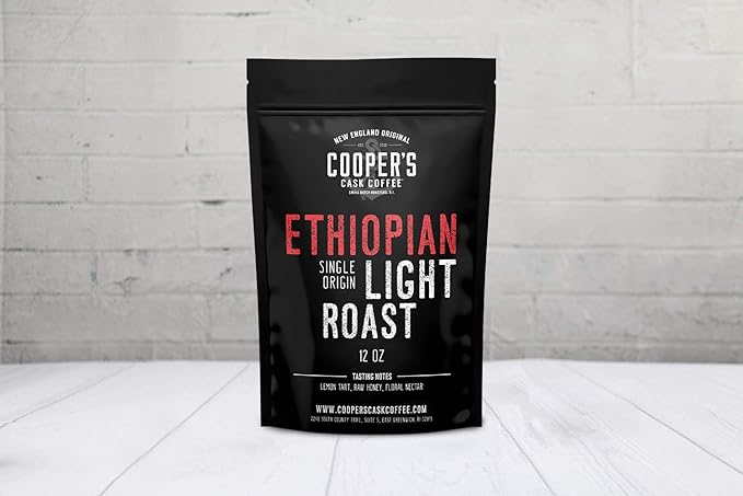 Gourmet Coffee Sampler Gift Box Set (Sumatra Dark Kenya AA Medium-Dark Rwanda Medium Natural Ethiopian Medium-Light) and Ethiopian Bright Light Roast Grade 1 Whole Coffee Bean 12oz Bag