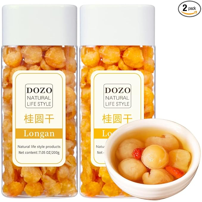 DOZO Longan Dried Longan Thailand 14.1oz/400g Natural Longan Dried Fruit Pure Dry Longan Fruit Longan Tea Longan Seedless No Add Snacks＆Cooking 泰国龍眼乾 桂圆肉