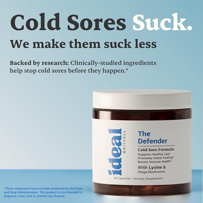 L-Lysine Cold Sore Treatment For Lips With Immune Support - L Lysine 1000mg Capsules Chaga Bee Propolis Vitamin C Zinc &amp Licorice Root Extract - Non-GMO Vegetarian 60 Capsules for Men and Wo